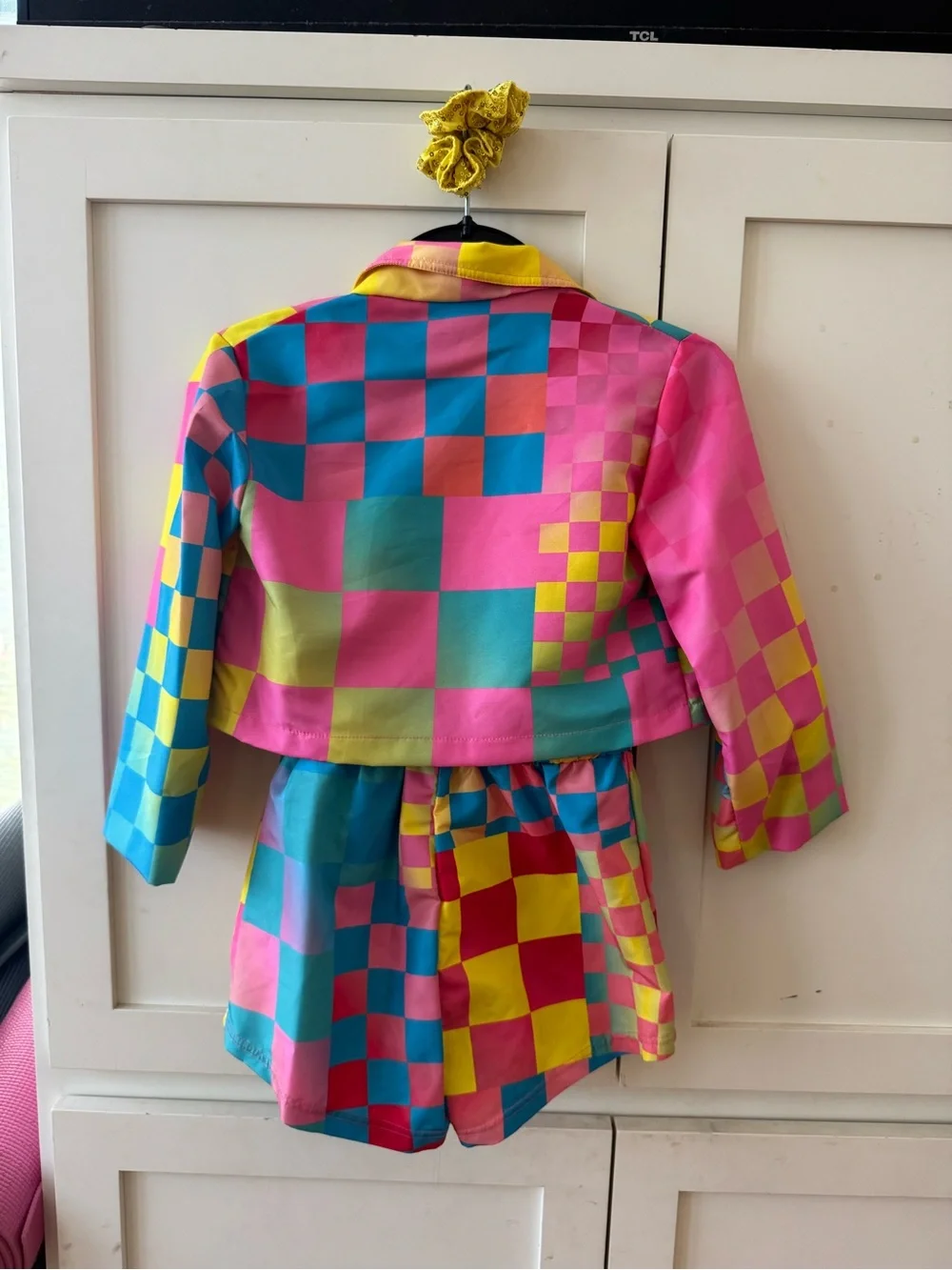 Kids Colorblock Sequin Dance Costume - Yellow, Pink, Blue